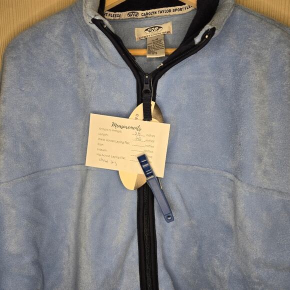 CAROLYN TAYLOR SPORT Blue Fleece Jacket L/G NWT 0257 - Picture 4 of 8